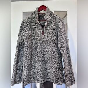 True Grit Gray and White Fleece Quarter Zip